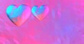 Neon background with glowing ultraviolet heart. For St. Valentines Day event. 3D rendering 3D illustration