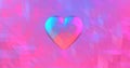 Neon background with glowing ultraviolet heart. For St. Valentines Day event. 3D rendering 3D illustration