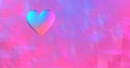 Neon background with glowing ultraviolet heart. For St. Valentines Day event. 3D rendering