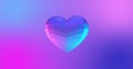 Neon background with glowing ultraviolet heart. For St. Valentines Day event. 3D rendering