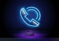 Neon backlight phone tube. Bright is a phone call. Modern vector logo, banner, shield, picture, tube. Vector Royalty Free Stock Photo