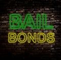 Neon Bail Bond sign Royalty Free Stock Photo