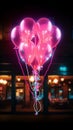 Neon balloon beacon Eye catching sign for a festive atmosphere