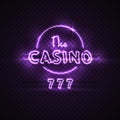Neon banner Casino. Glowing, electric stand, against Royalty Free Stock Photo