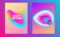 Neon Banner. Disco And Exhibition Design. Wavy Glitch For Invita