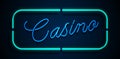 Neon banner on text casino background Royalty Free Stock Photo