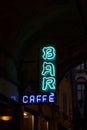 Neon Bar Caffe Sign Royalty Free Stock Photo