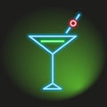 Neon bar drink shape, vector illustration, nightlife symbol and sign Royalty Free Stock Photo