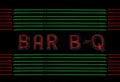 Neon Barbecue Sign With Green and Red Neon Tubes Vintage Local Restaurant