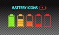 Neon battery icons