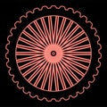 Neon bike wheel bicycle bike motorcycle red color vector illustration image flat style Royalty Free Stock Photo