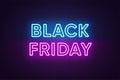 Neon Black Friday Banner. Text and Title of Black Friday