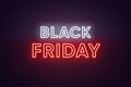 Neon Black Friday Banner. Text and Title of Black Friday