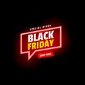 Neon black friday sale banner concept isolated