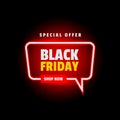 Neon black friday sale banner design