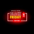 Neon black friday sale banner template