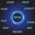 Neon Blue Futuristic Interface Button Royalty Free Stock Photo
