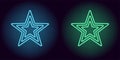 Neon blue and green star