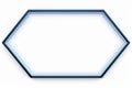 a neon blue hexagon frame on a white background Royalty Free Stock Photo