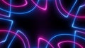 Neon blue pink futuristic ultraviolet energy curvy glowing lines laser tunnel Sci-Fi black high resolution background with space Royalty Free Stock Photo