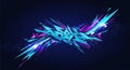 Neon Blue and Pink Graffiti Art Explosion abstract Royalty Free Stock Photo