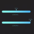 Neon blue progress loading bar