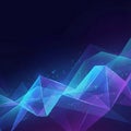 Neon Blue and Purple Polygon Waves Royalty Free Stock Photo