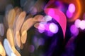 Neon bokeh blurred orange blue and pink abstrakt light wave template copy space background web net internet.