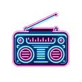 Neon Boombox Radio illustration digital