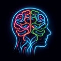 Neon Brain Hemispheres Concept