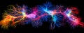 Neon Brain Nerves or Synapses, Generative AI Royalty Free Stock Photo