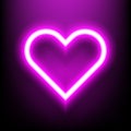 Neon bright lamp in heart shape sign Royalty Free Stock Photo