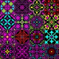 Neon bright ornate seamless tile patterns