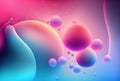 Neon bubbles fluid drop oil water pink blue circle
