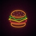 Neon burger sign.