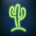 Neon cactus lamps, beach party led tequila sign. Mexican party vector illustration.