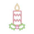 neon candle decoration merry christmas