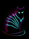 Neon Cat Royalty Free Stock Photo