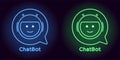 Neon Chat Bot in blue and green color