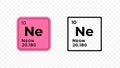 Neon, chemical element of the periodic table vector Royalty Free Stock Photo