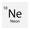 Neon chemical in flat style. Chemical element. Periodic table. Vector illustration. stock image.