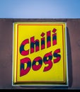 Neon chili dogs sign