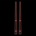 Neon chinese chopsticks red color vector illustration image flat style