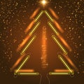 Neon Christmas on a brown background Royalty Free Stock Photo