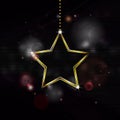 Neon Christmas star decoration bakground