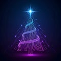 Neon Christmas tree icon Royalty Free Stock Photo