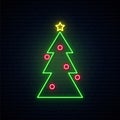 Neon Christmas tree sign.