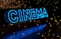 Neon Cinema Sign Royalty Free Stock Photo