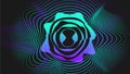 Neon Circle Waves Line Beat Sound Visualization Template, Cyan and Purple