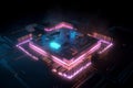 Neon Circuit Meets Cloud: The Future of IoT Visualized in 3D